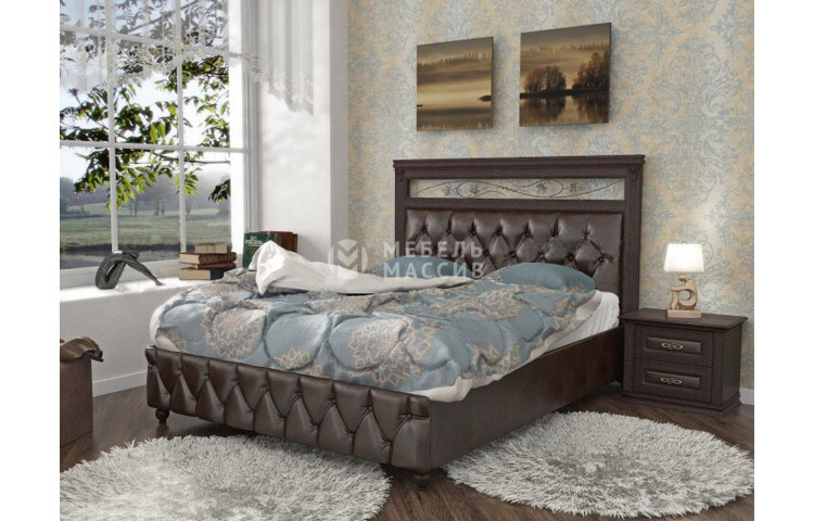 Кровать Лира-3 с мягкой вставкой и ковкой